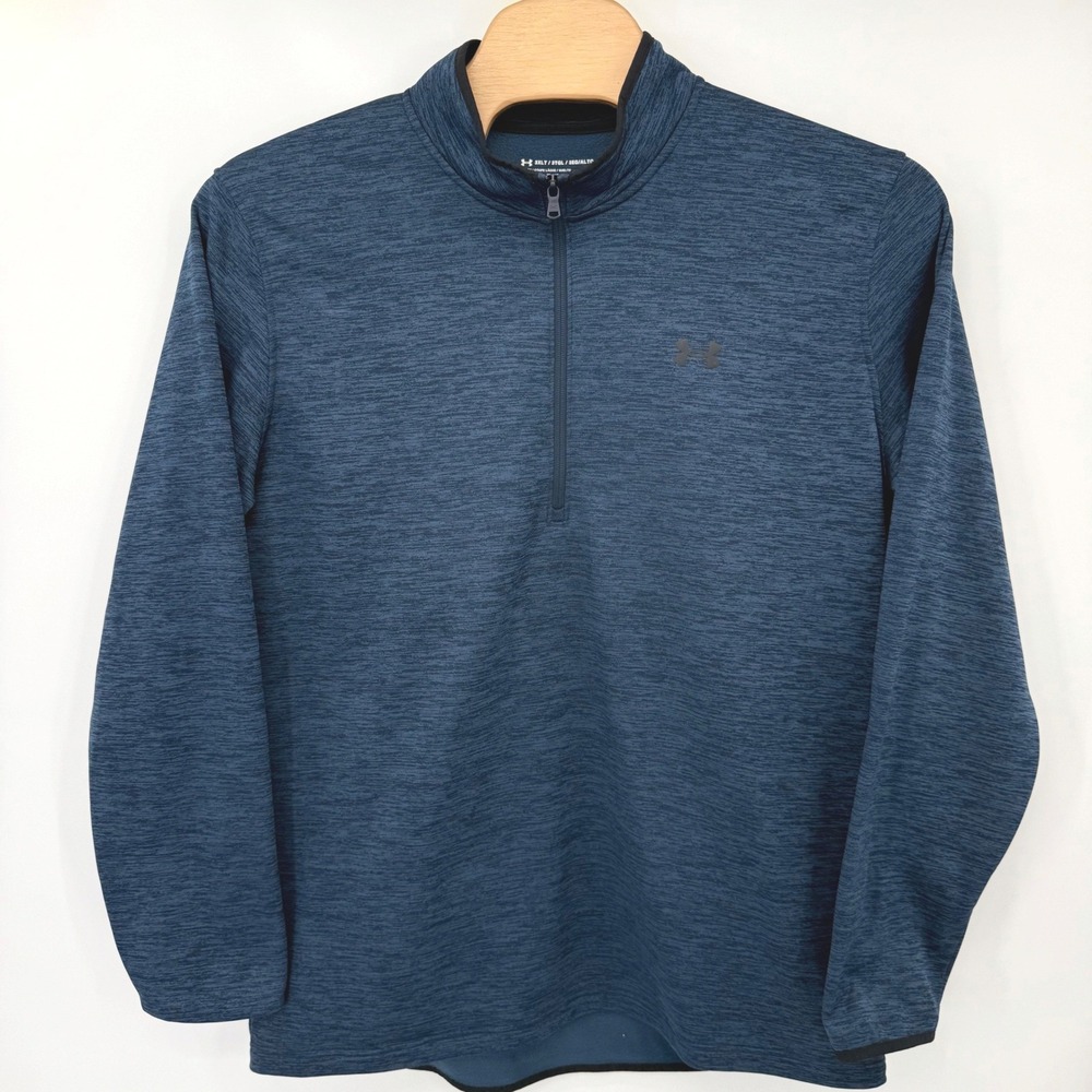 Under Armour Pullover Mens 3XLT Blue ColdGear 1/4 Zip Heathered Loose‎ Fit